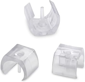 12/Pack Sled Base U Shaped Saddle Glides Pads Lounge Chair Glide Floor Protectors for 1" Tube Sliders Rail, Clear