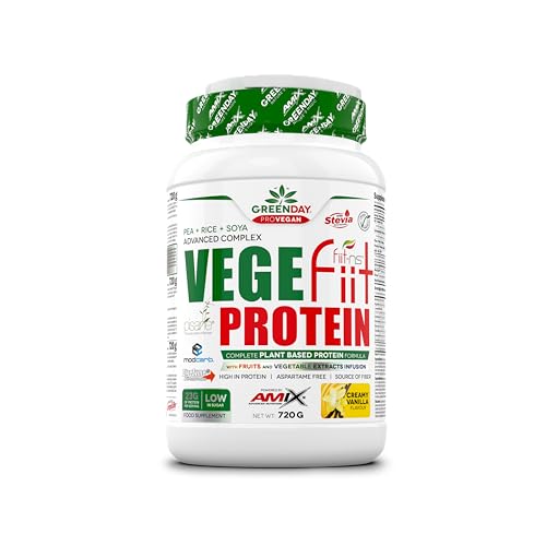 AMIX - Proteína en Polvo - Vegefiit Protein en Formato de 720 gramos - Gran Aporte de Nutrientes - Ayuda a Aumentar la Masa Muscular - Sabor a Vainilla