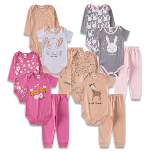 Kit 12 Peças Roupa Infantil Body Bebê Recem Nascido a 12 meses In...