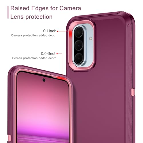 I-HONVA for Samsung Galaxy A36 5G Case Shockproof Dust/Drop Proof 3-Layer Full Body Protection [Without Screen Protector] Rugged Heavy Duty Cover Case for Galaxy A36 5G,Purple/Pink by I-HONVA - Image 2