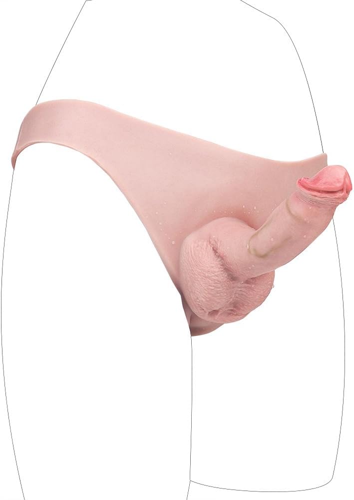 Unique Liquid Silicone Made Soft Hollow Sleeve Dildo Panties Wearable Dildo Strap On Lifelike Realistic Medium Size for The Couple