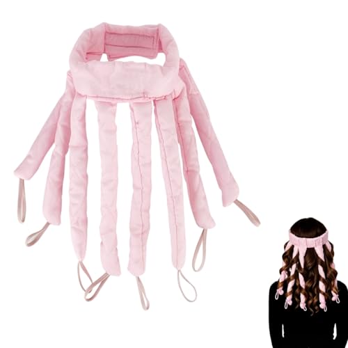 MNYXIS Bigodino Lungo per Boccoli, arriccia capelli senza calore, Bigodini Morbidi per Dormire in Tessuto Rosa, Fascia Arricciacapelli per Onde Capelli Naturali, Accessori Capelli per Donna e Ragazza