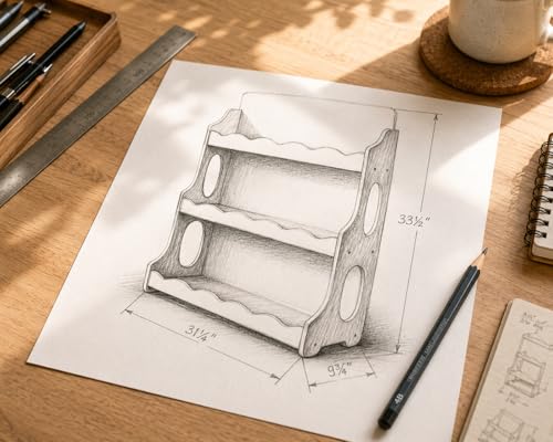 Image of Wood Kids Bookshelf,Maplewood GrainPattern | Dutch Design Scalloped Montessori Toddler Book Shelf 3Tier Wooden Furniture