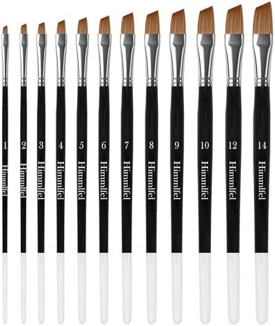 Pinceles angulares, 12 Piezas de Pinceles angulares para Pintar D...