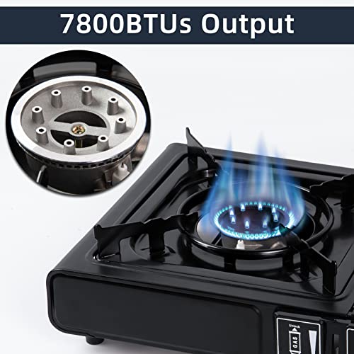 Shinestar Portable Dual Fuel Gas Stove For Camping And Outdoor Cooking With Butane & Propane Compatibility, Propane Adapter Hose And Carrying Case Included, 7800 Btus Output #TOP3