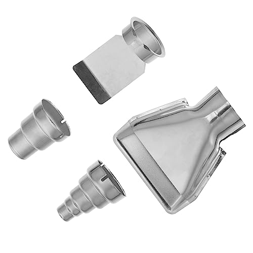 Unomor 4pcs Stainless Steel Nozzle Hot Air Nozzle Heat Tool Nozzle Kit Hot Air Solder Tips Hot Air Soldering Tips Hot Air Solder Nozzle Hot Air Soldering Nozzle Heat Tool Tips Silver