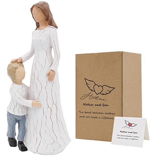 Mutter Und Sohn Figuren Mutter Und Tochter Skulpturen Muttertagsgeschenk für Mama Handgeschnitzte Statue EIN Geschenk Zur Feier des Muttertags & Geburtstagsgeschenk der Mutter,Mother's Day Gift Cover