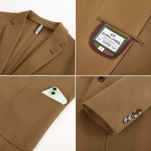 PJ PAUL JONES Mens Blazer Lightweight Knit Sport Coat Casual One Button Suit Jackets2