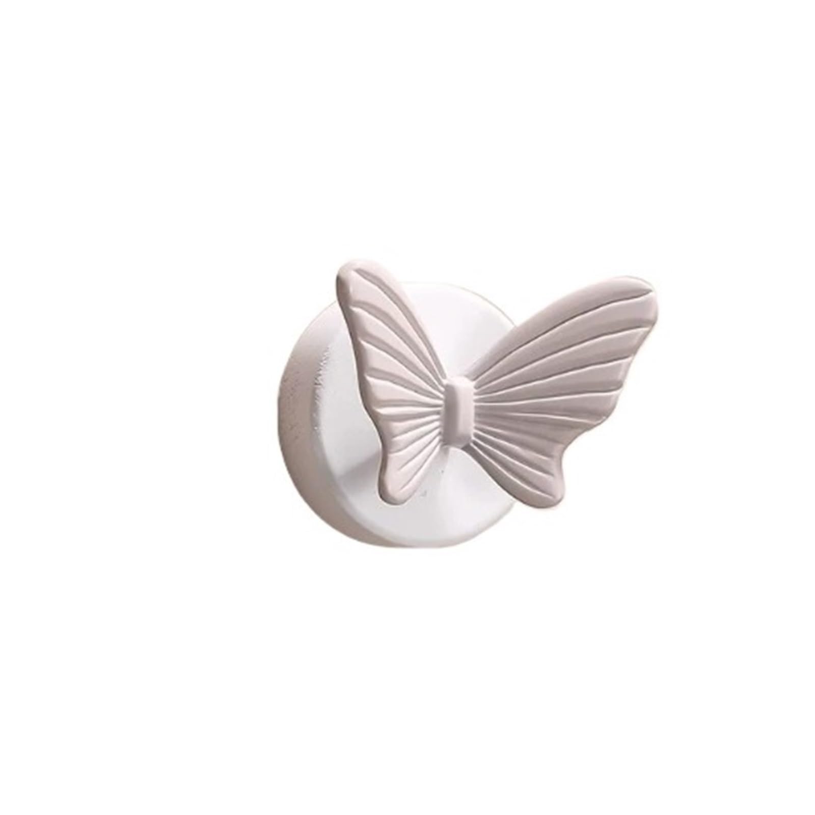 xN4gU9jf3c Bedroom Creative Wood Round Butterfly Wall-Mounted Coat Rack—No Drilling Required for Hooks Storage(White)