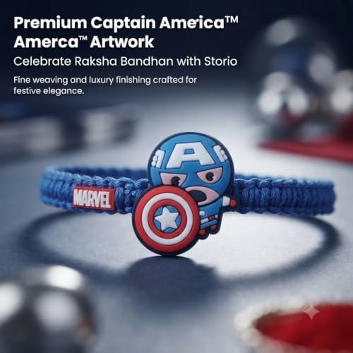 Image of Marvel Captain America Silicone Band Rakhi | Officially Licensed | Rakhi for Boys, Bhaiya, Bhai | Raksha Bandhan Gift