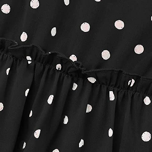 Firzero Vestido longo xadrez vintage feminino, vestido de gola redonda com manga longa lanterna, ves