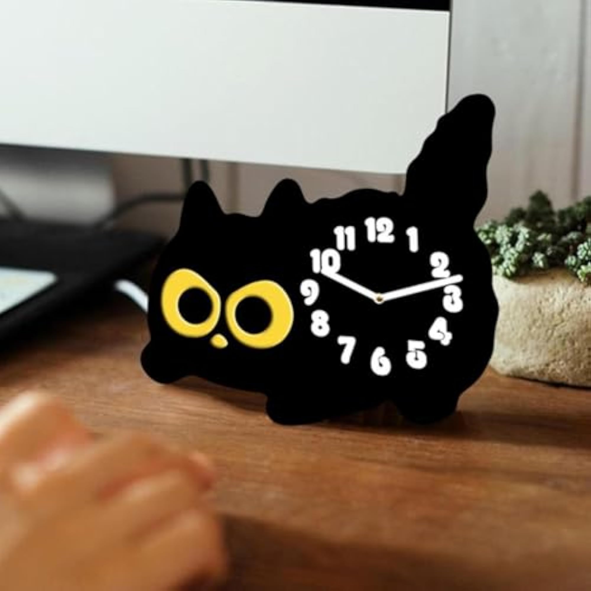 Cute Acrylic Cat Desk Clock, Modern Table Decoration