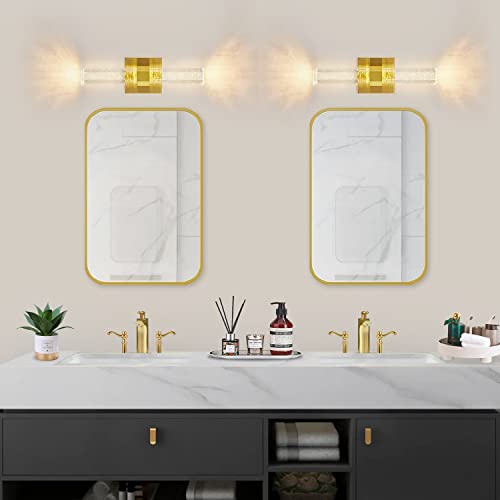 Peesin Led Wall Sconces, Modern Sconces Wall Lighting With Crystal Bubble Glass, Brushed Gold Wall Sconce, Gorgeous Bathroom Vanity Light, Brass Wall Sconce For Bathroom, Living Room,Hallway #TOP4