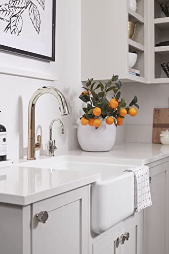 Kohler K-5665-0 Whitehaven Farmhouse Self-Trimming Undermount Single-Bowl Kitchen Sink With Tall Apron, 23-11/16 X 21-9/16 X 9-5/8-Inch, White #TOP4