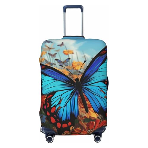Travel Luggage Cover Big Butterfly Suitcase Protector Elastic Washable Stretch Suitcase Protector Anti-Scratch Travel Suitcase Cover Fit 18-32 Inch Luggage