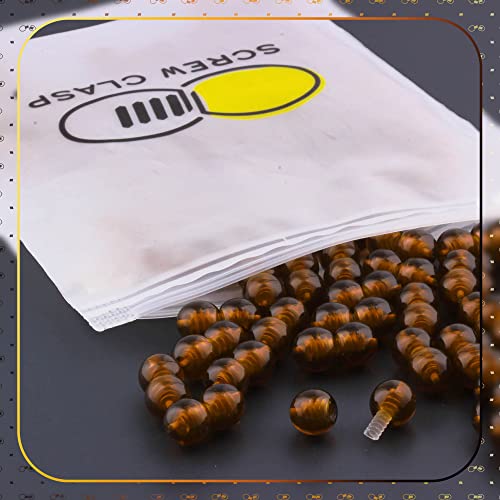 10Pcs Screw Clasps For Amber And Gemstone Beads Jewelry | Twist Clasps For Beaded Bracelets And Necklaces | Screw Closure | Amber Colours - Glossy Finish (Cognac M2-Cog7) #TOP3