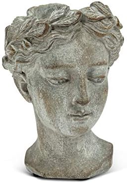 Abbott Collection 27-GODDESS-535-XS Xs Women Head Planter-6.5" H, 6.5 inches H, Grey