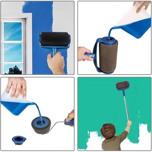 Paint Roller Brush Paint Roller Set With Sticks Paint Roller Tool Painting Brush Set (8Pcs/set) (Color : 8PCS) - Image 3