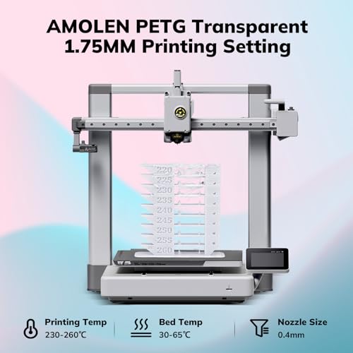 Image of AMOLEN Rapid PETG Basic 3D Printer Filament 1.75mm + /-0.02mm,500mm /s High Speed Strong Toughness White 1KG /2.2lb