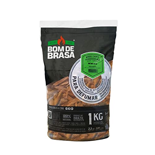 Lascas de Lenha para Defumação Pessegueiro 1 Kg - Bom de Brasa