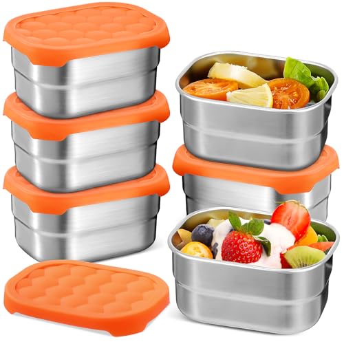 YFNVH 6 Pack Stainless Steel Snack Containers for Kids 250ml