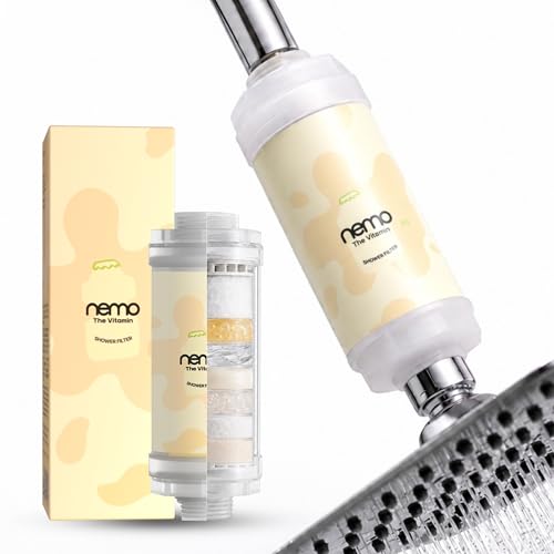 Image of NEMO Vitamin Shower Filter (Spa Yogurt) | Made in South Korea | Vitamin C + Glycerin Enriched | For Soft Skin & Smooth Hair | Advanced Chlorine & Rust Removal | De-stress with Aromatherapy