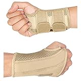 HYCOPROT Adjustable Wrist Supports Brace with 2 Metal Straps for Men and Women-Breathable Carpal Tunnel Wrist Splint for Relieve Tendonitis, Arthritis, Sprains