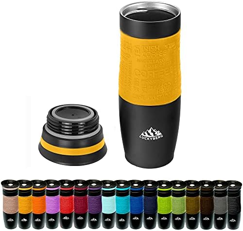 9532 LB40 K14 Vacuum Insulated Travel Mug/Flask, One Handed Open to Drink, Double Walled & Leakproof for Hot & Cold Drink (480 ml)
