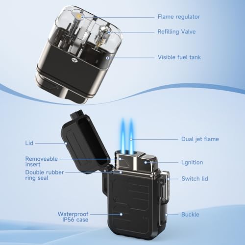 Encendedor Soplete Mini Dual Llama Recargable Butano miniatura 3