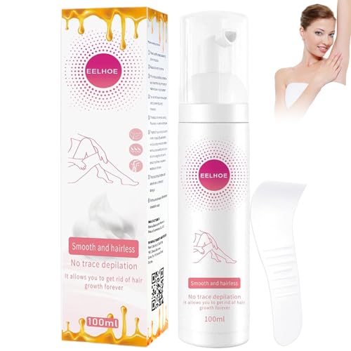 Spray de Depilación 100ml, Spray Depilatorio con Mousse de Cera de Abeja, Espuma Depilatoria en Spray sin Dolor, para Mujeres y Hombres, para Brazos, Piernas, Axilas
