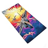 RUIOQAW Toalla Jet Squadron Sunset Formation, Tacto súper Suave, diseño Goal, para Playa y Piscina, 35 x 73 cm, 1 Unidad