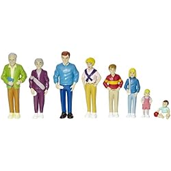 Cre8tive Minds Caucasian Family Doll Set, Set of 8 Inclusive and Diverse Toy Figures for Kids, Vinyl Dollhouse Figurines for Classroom, Home, and More, 5 Inches