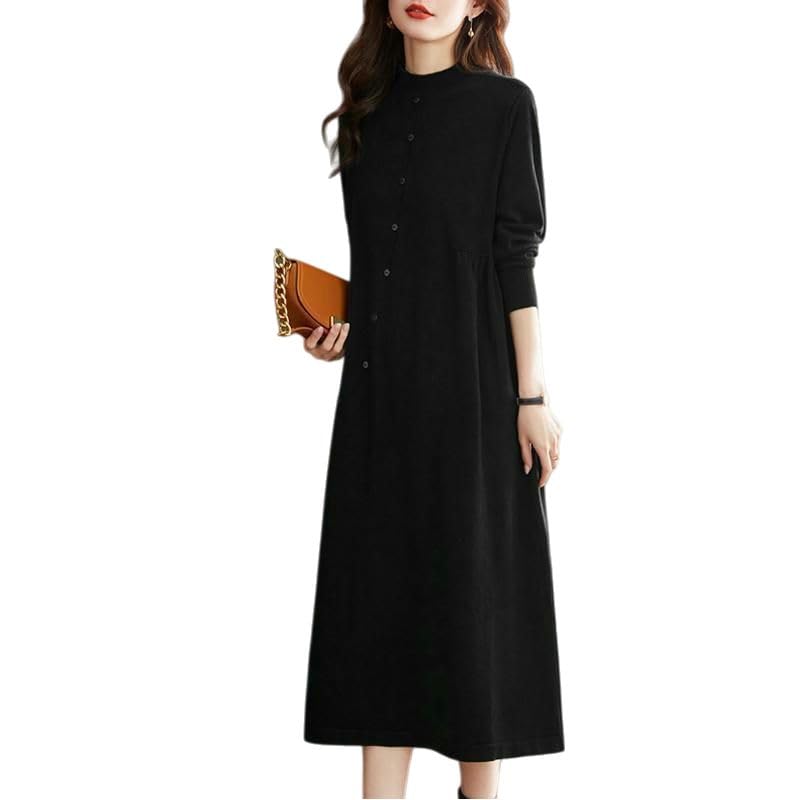 Robe en tricot ample maille douce et coupe fluide longueur genou - 3