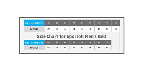 Sportoli Mens Classic Stitched Genuine Leather Uniform Belt - Brown (48)2