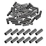 PATIKIL 3/32" 2,2mm 100 Stück Kupfer Einzeldrahtseil Ösenschlauch Schwarz