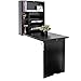 COSTWAY Scrivania Pieghevole con Scaffali, Comoda Scrivania Richiudibile a Parete, 160 x 60 x 92 cm, Bianco/Nero (Nero)