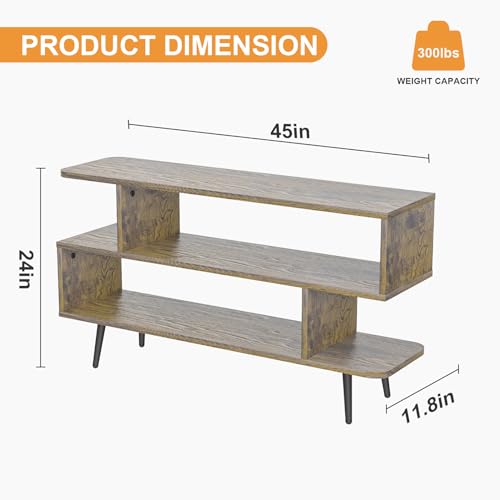 Lightdot TV Stand for Living Room, 45 inch tv Stand Mid Century Modern Entertainment Center for 55/60 inch TVs, TV Console Table with Open Storage Shelves, TV Stand for Bedroom, Dresser, Living Room by Lightdot - Used condition - Image 4