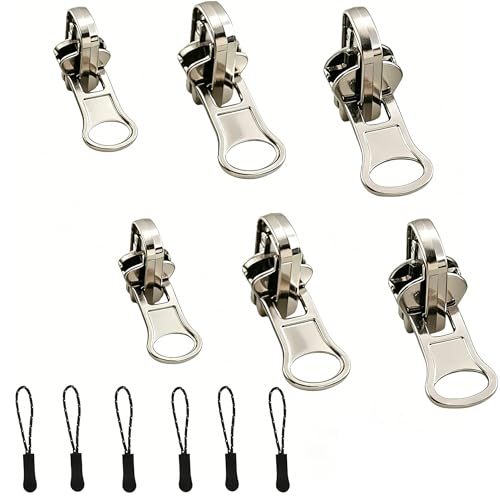 Universal Zipper Repair Kit - 3-Size Double-Sided Zippers Slider Replacement with Zipper Pull for Jackets, Luggage, Backpacks & Outdoor Gear | No-Sew Installation