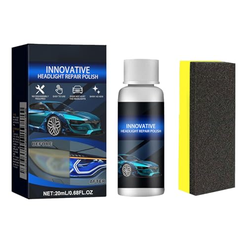 Kit Reparación Faros Coche,Líquido Restaurador para Faros Opacos y Amarillentos,Fácil Aplicación, Acabado como Nuevo.