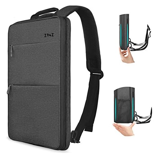 ZINZ Delgada y Expandible Mochila para Portátil 15-15.6-16 Pulgadas, Mochila Negocio para Hombre Mujer Estudiante- Gris Oscuro