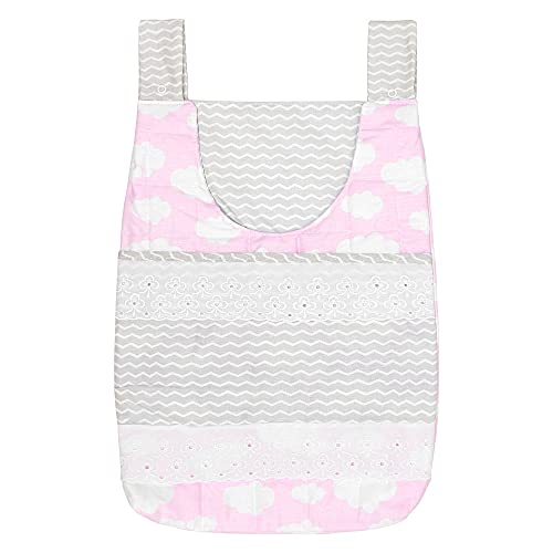 Porta Fraldas Varão Minasrey 3 Peças Alvinha Nuvens Rosa