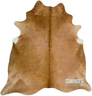 Natural Genuine Cowhide Area Rugs Solid Beige (Medium - 6 FT x 6.5 FT)