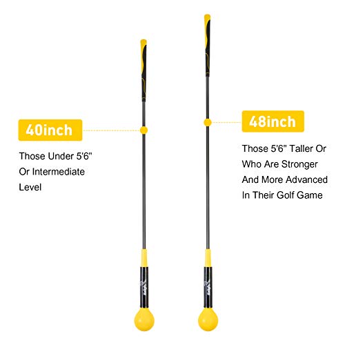 Balight Golf Swing Trainer Aid and Correction for Strength Grip Tempo & Flexibility Training Suit for Indoor Practice Chipping Hitting Golf Accessories (40 Inches, Yellow) - Thumbnail 5