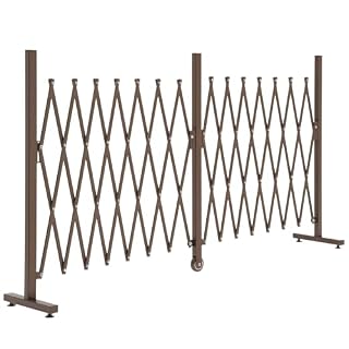 Outsunny barrière extensible marron jusqu’à 405 cm