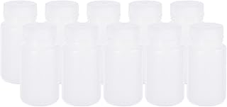 PATIKIL 24 Botellas de Reactivo de 125 ml, Boca Ancha de HDPE con Tapa de Rosca para Almacenamiento de Muestras Líquidas y Sólidas en Laboratorio, Color Blanco Translúcido