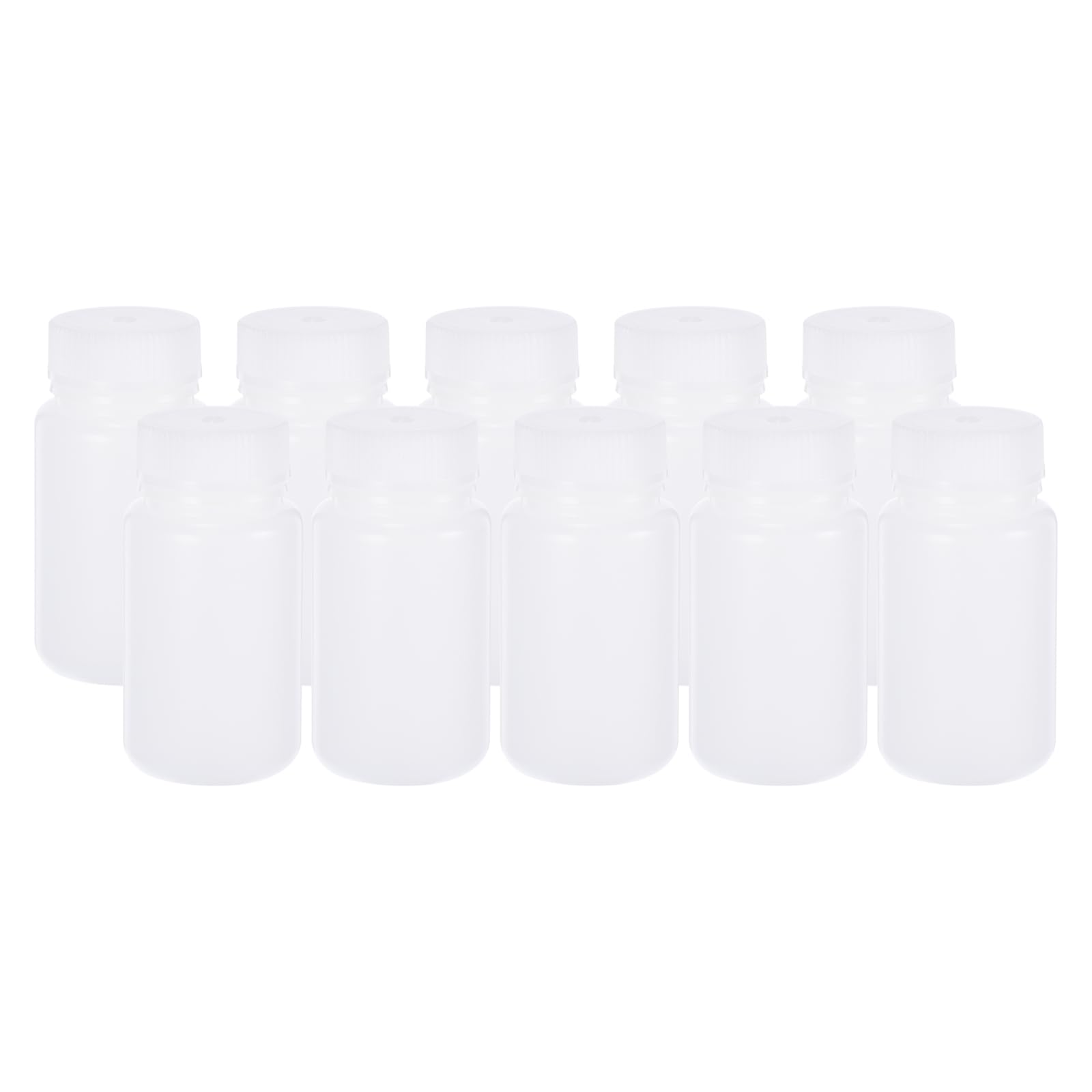 PATIKIL 24Pcs Bouteilles de Réactif de 125 ml, Bouchon à Vis, en HDPE, à Large Ouverture, pour Stockage de Liquides Réactifs de Laboratoire, d'Échantillons Solides, Translucides Blanches
