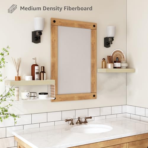 image for QEEIG Bathroom Shelves Over Toilet - Wall Mounted Floating Shelves Toi