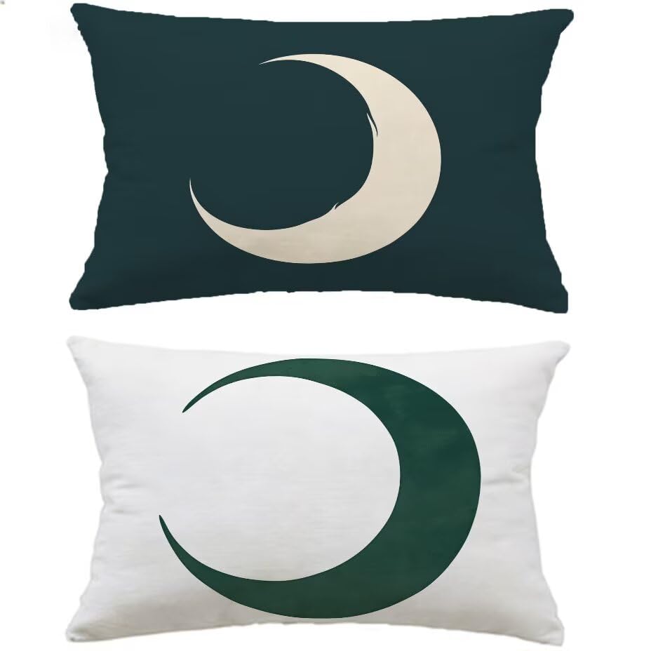 Housse de coussin de jardin lune 80x100 rectangulaire vert pour balcon