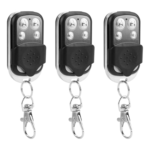3 Pcs 433MHz Copy Remote Opener, Wireless Cloning Key Fob 4 in 1, Compatible with Garage Doors, Electric Gates, Car Alarms, Roller Shutters, Home Automation Devices