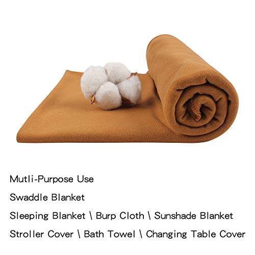 Image of PESAAT Cotton Baby Swaddle Hat Set Newborn Infant Hats Receiving Blankets for Baby Boys Girls